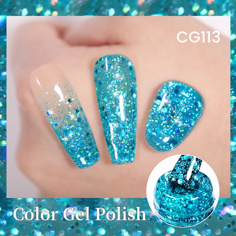 Champagne Gold Reflective Glitter UV Gel Polish
