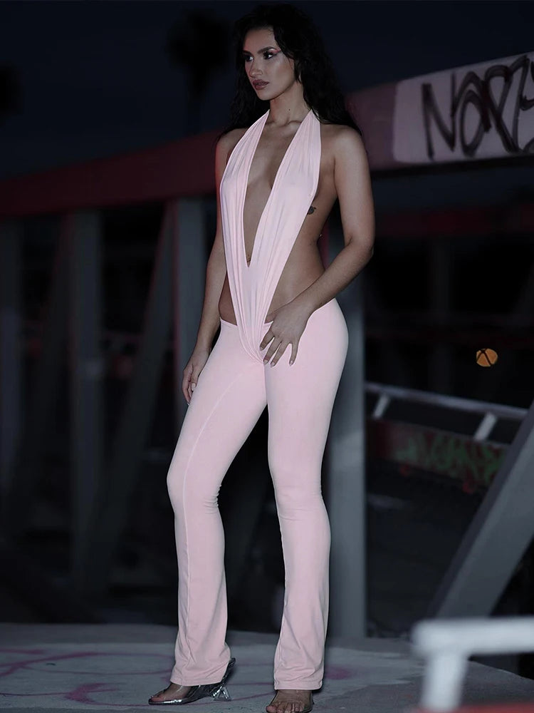 Backless Sexy Bandage Jumpsuit