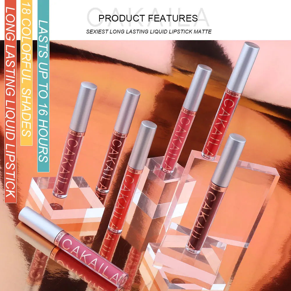 6-Color Liquid Matte Velvet Lip Gloss Set