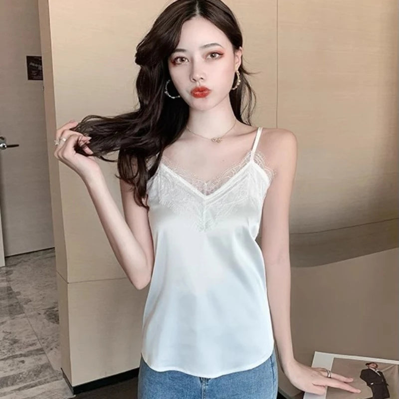 Lace Silk Camisole Top