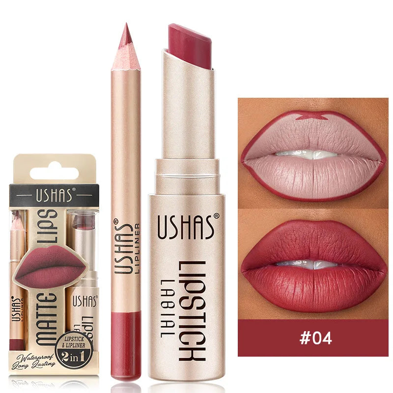 12-Color Matte Lipstick and Lip Liner Set
