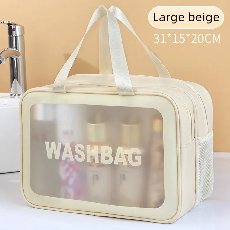 Double-Layer Transparent PU Makeup Bag
