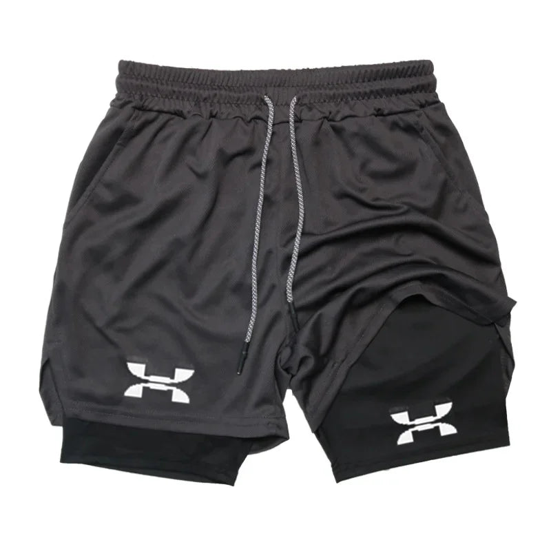 2-in-1 Quick-Dry Gym Running Shorts