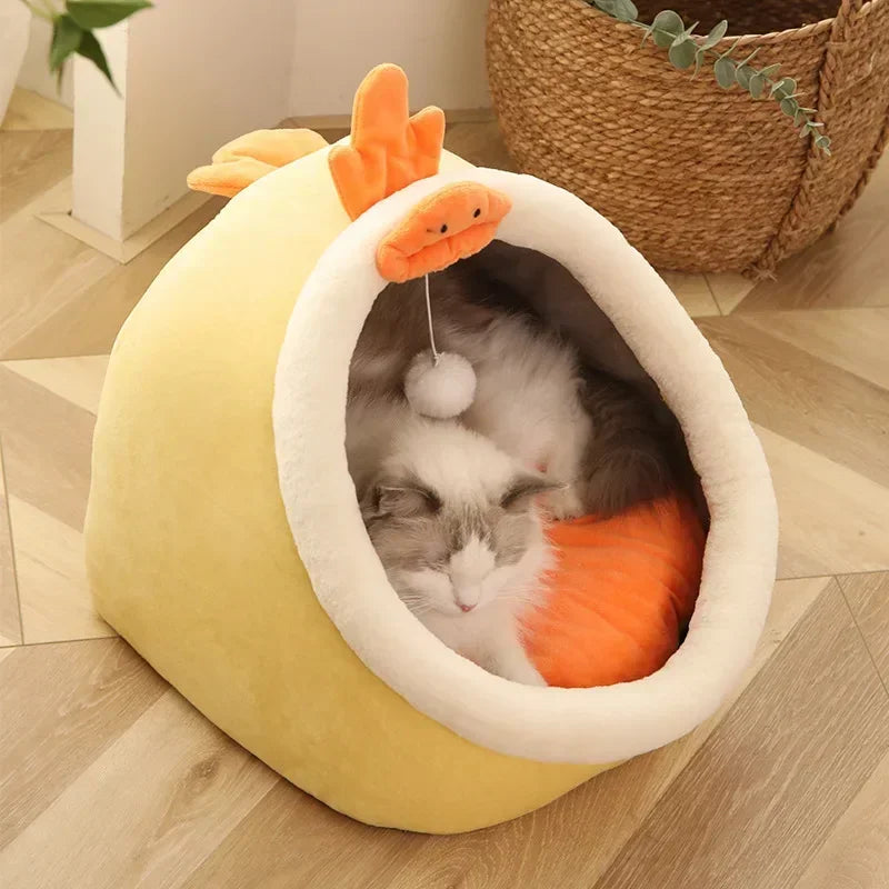 Soft Warm Cat Pad Basket Cozy Pet Lounger House Tent