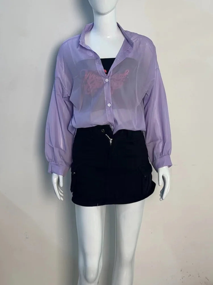 Korean Chiffon Long Sleeve Shirt