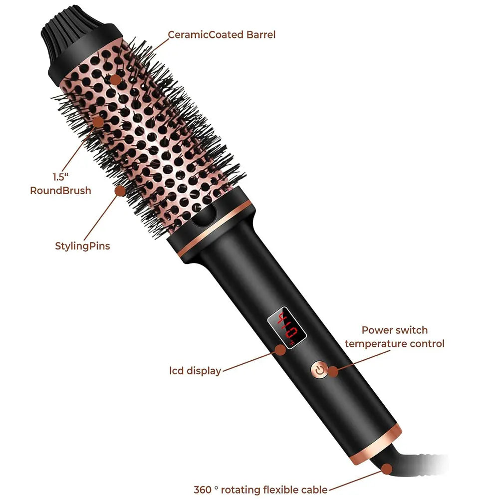 1.5-Inch Ceramic Ionic Heated Curling Brush