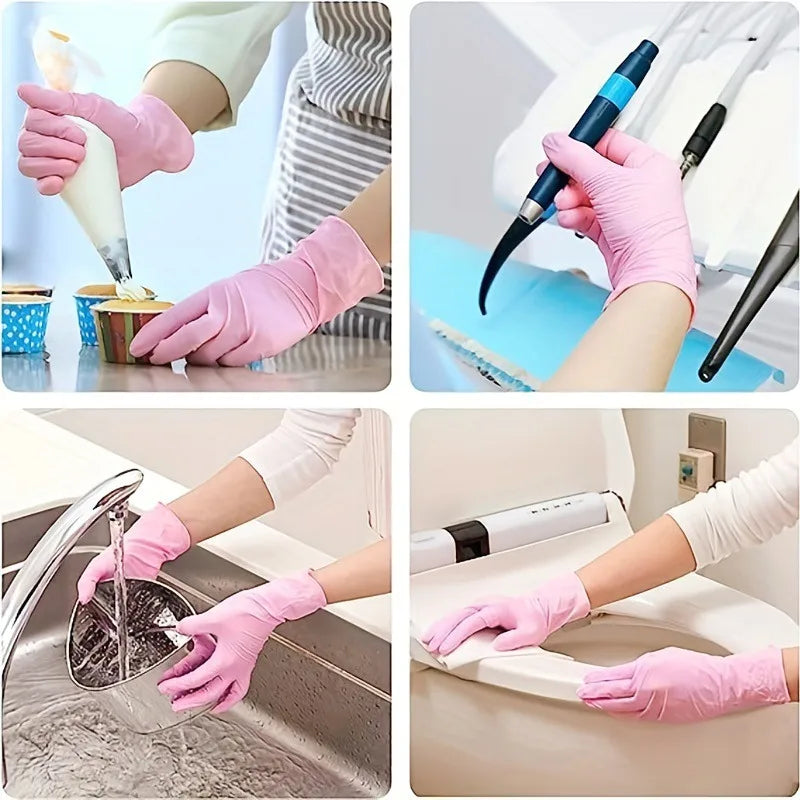 Light Pink Disposable Nitrile Gloves