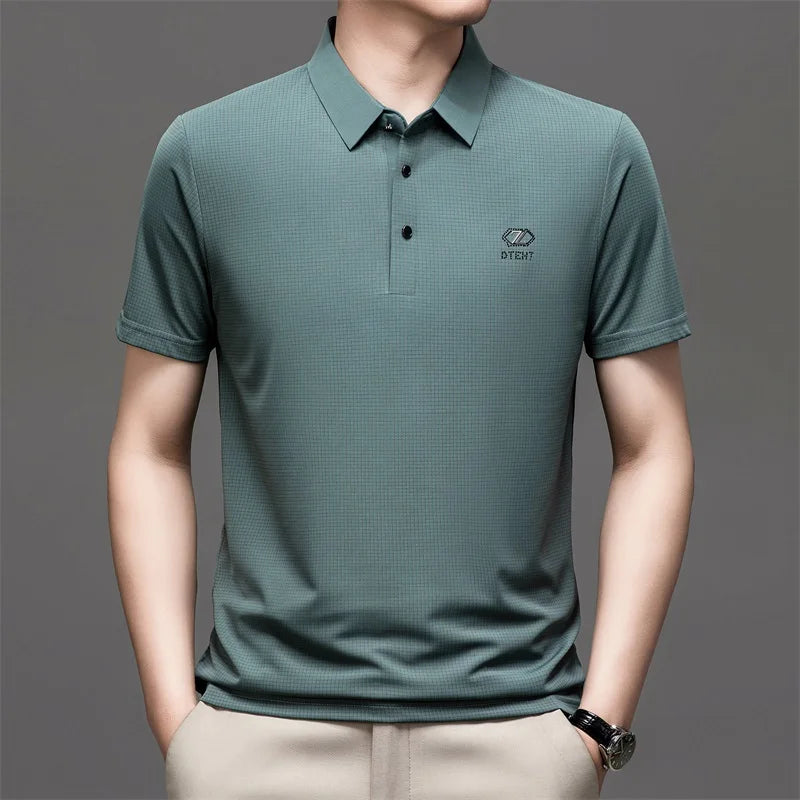 Summer Versatile Ice Silk Polo Shirt