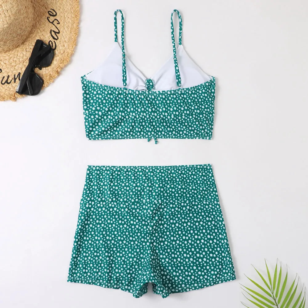 Floral Print High Waist Push-Up Bikini Swimwear Set