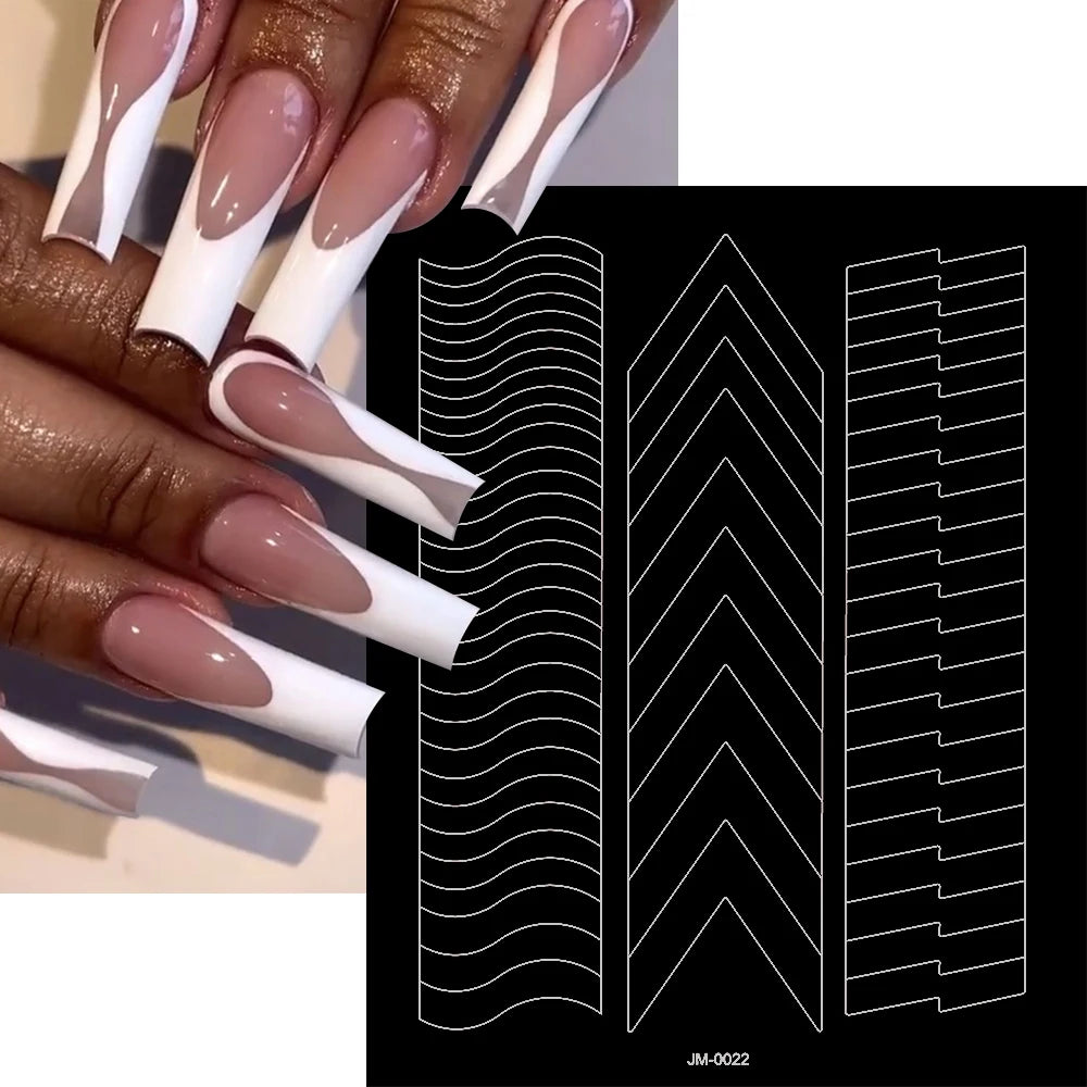 3D Self-Adhesive Airbrush Stencil Nail Stickers