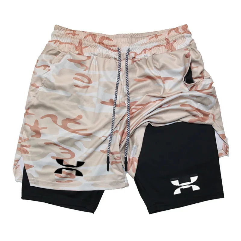 2-in-1 Quick-Dry Gym Running Shorts