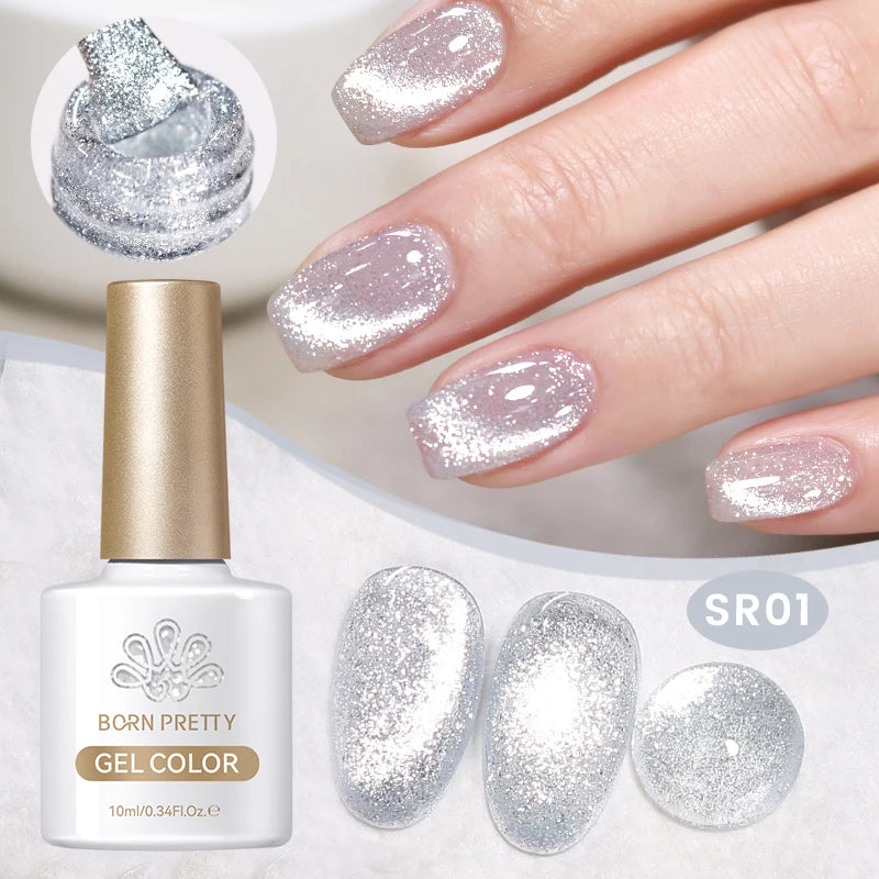 Silver Shining Reflective Cat Magnetic Gel Nail Polish