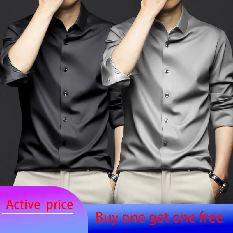 Wrinkle-Proof Business Casual Long-Sleeved Shirt