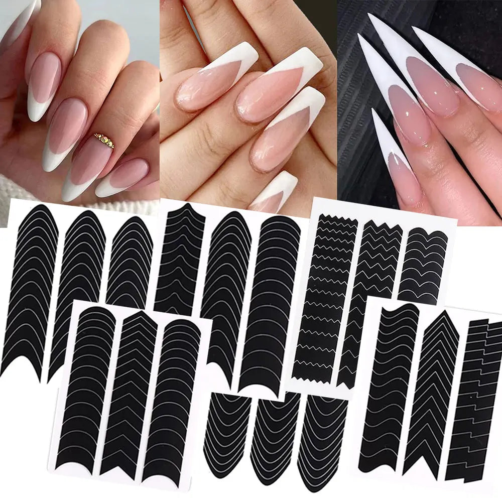 3D Self-Adhesive Airbrush Stencil Nail Stickers