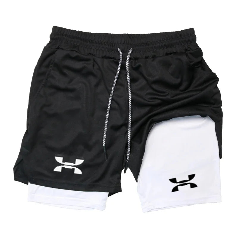 2-in-1 Quick-Dry Gym Running Shorts