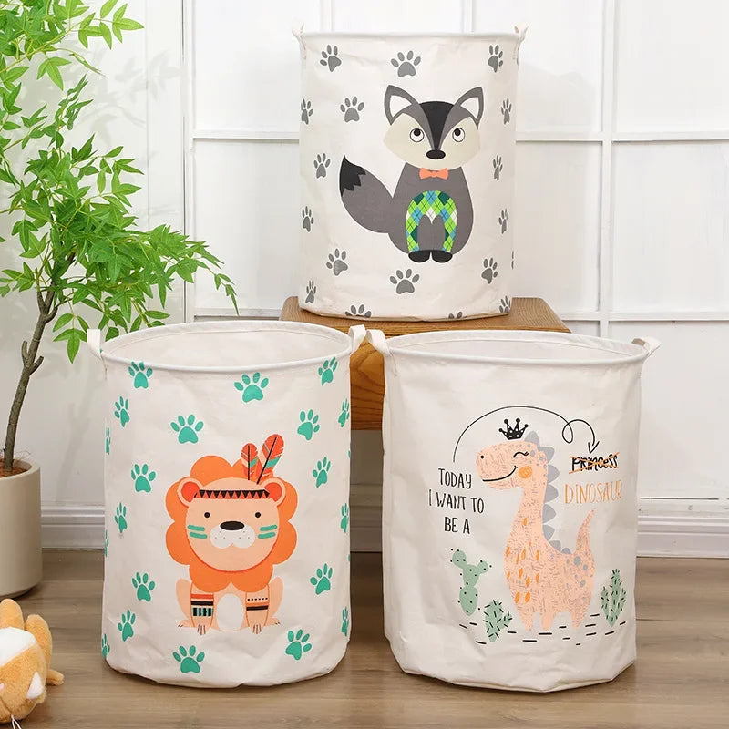 Large Animal Canvas Laundry Basket