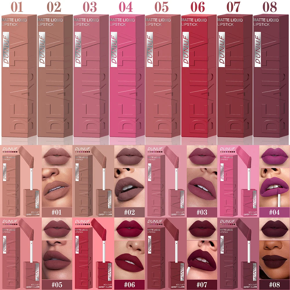 8-Shade Matte Liquid Lipstick Set