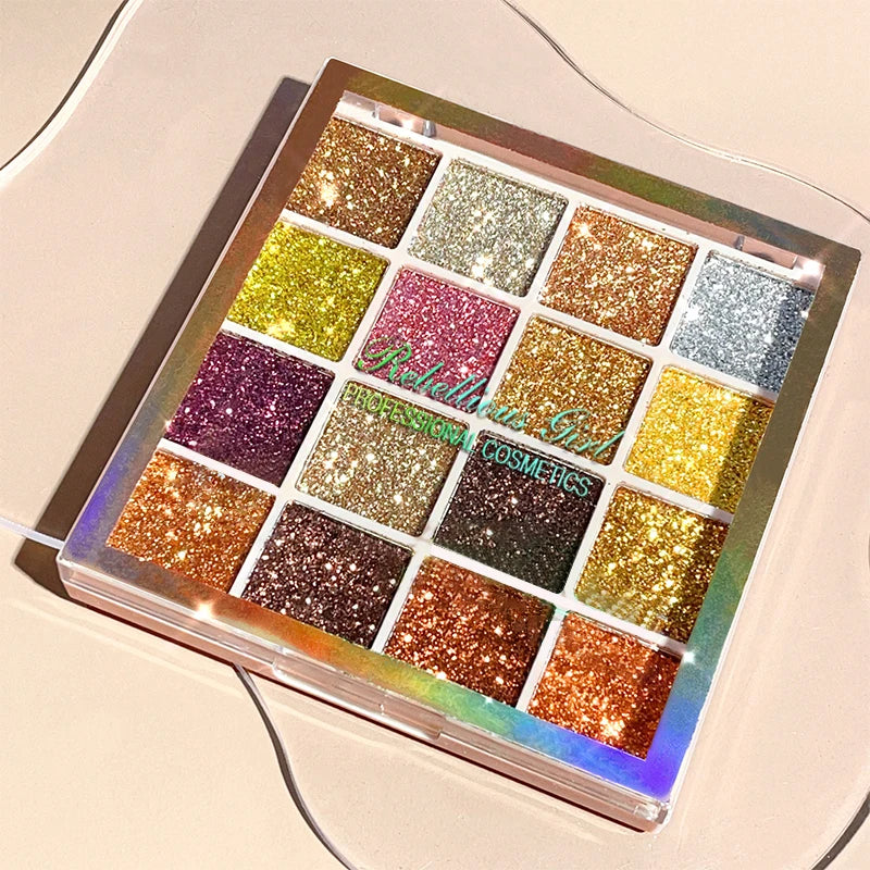 16-Color Glitter Eyeshadow Palette