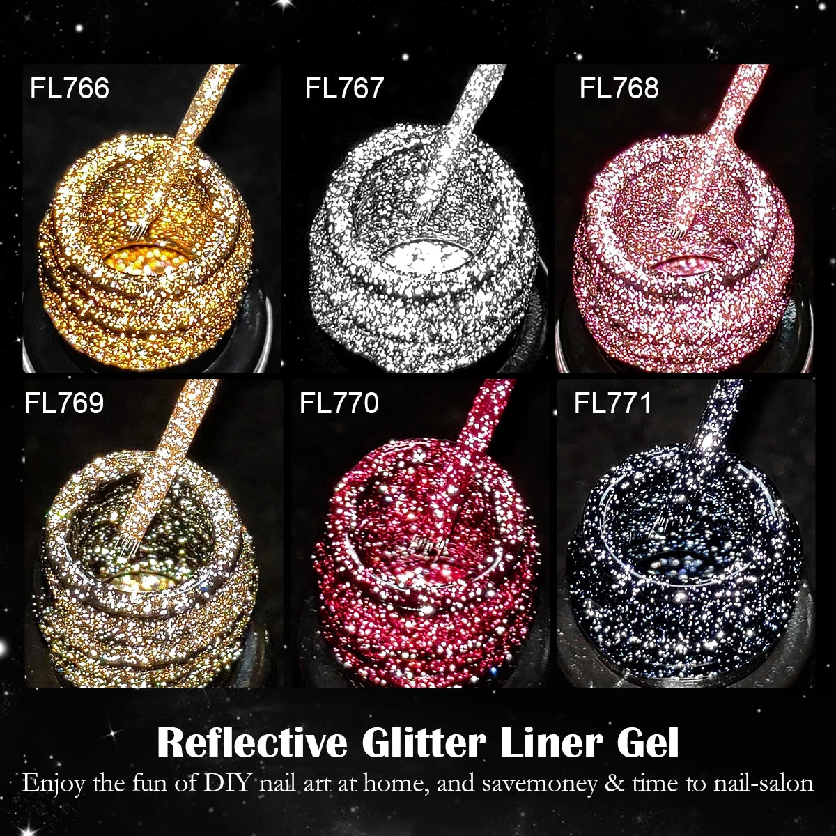 Reflective Glitter Liner Nail Gel