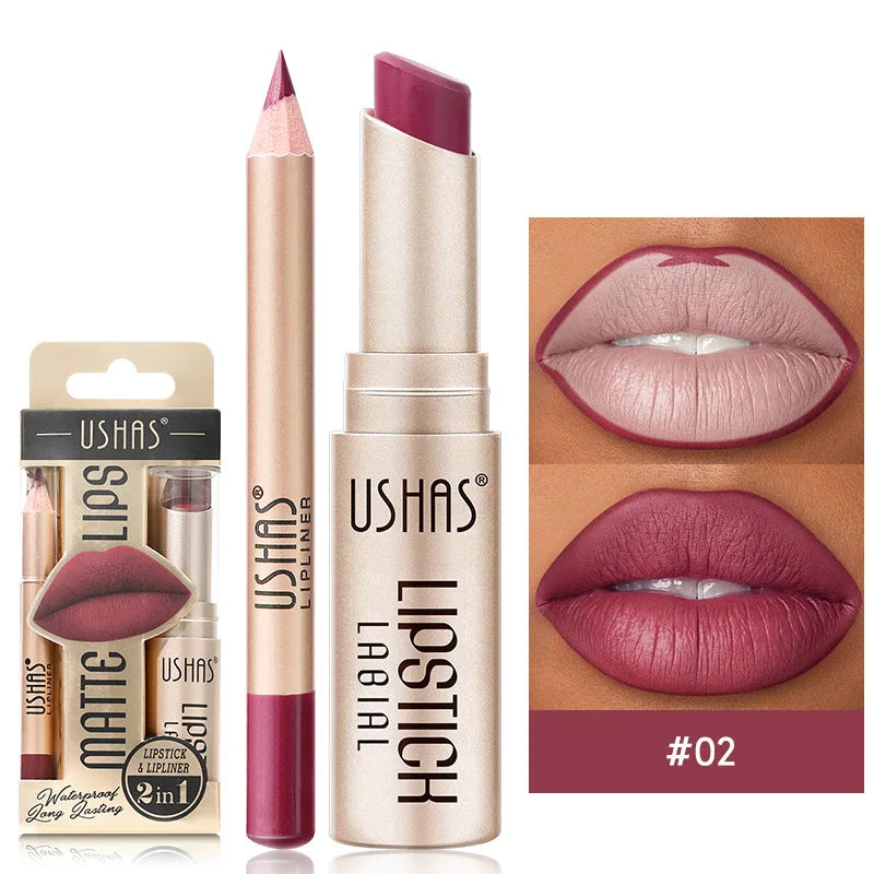 12-Color Matte Lipstick and Lip Liner Set