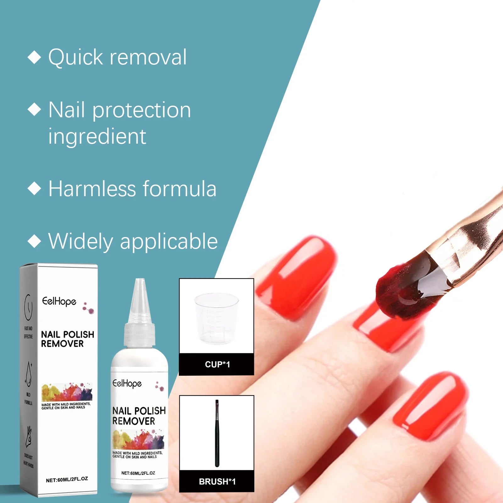 60ml Nail Brush Cleaner Fast Gel Remover