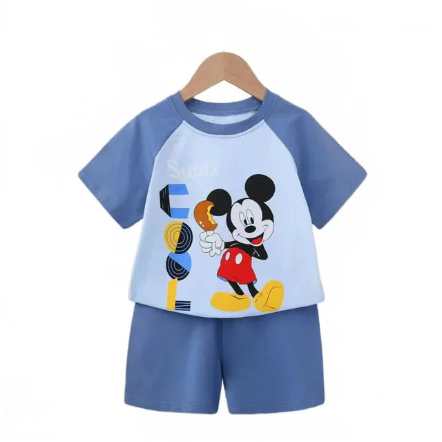 Summer Cartoon T-Shirt and Shorts Set