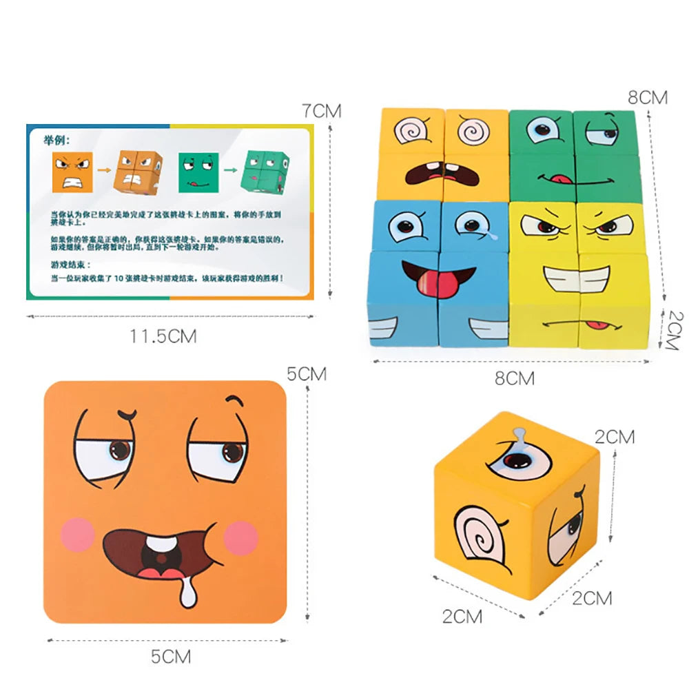Expression Puzzle Building Blocks