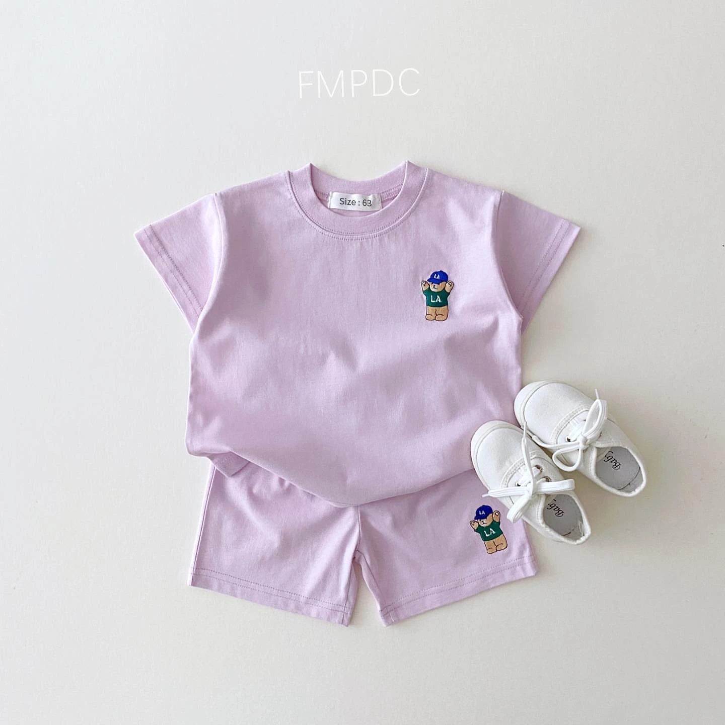 Embroidered Bear Summer Clothes Set