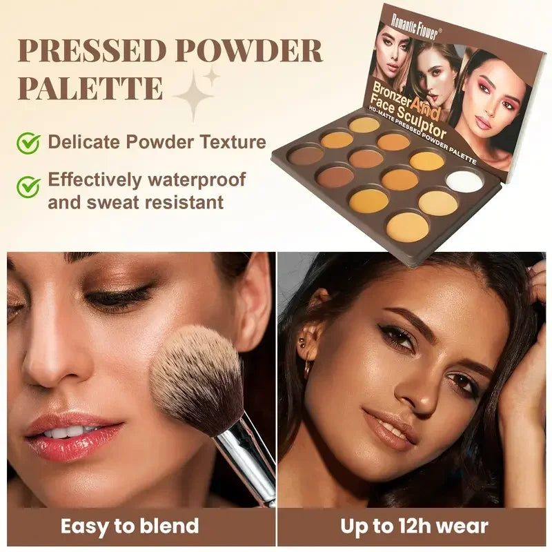 12-Color Matte Bronzer and Sculpting Palette
