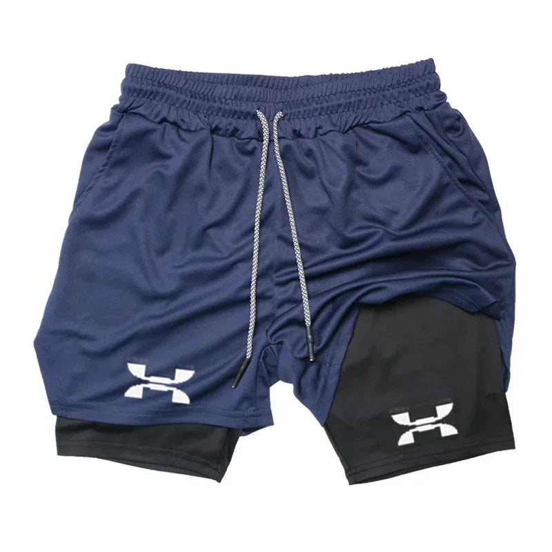2-in-1 Quick-Dry Gym Running Shorts