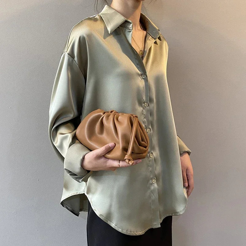 Autumn Satin Silk Shirt