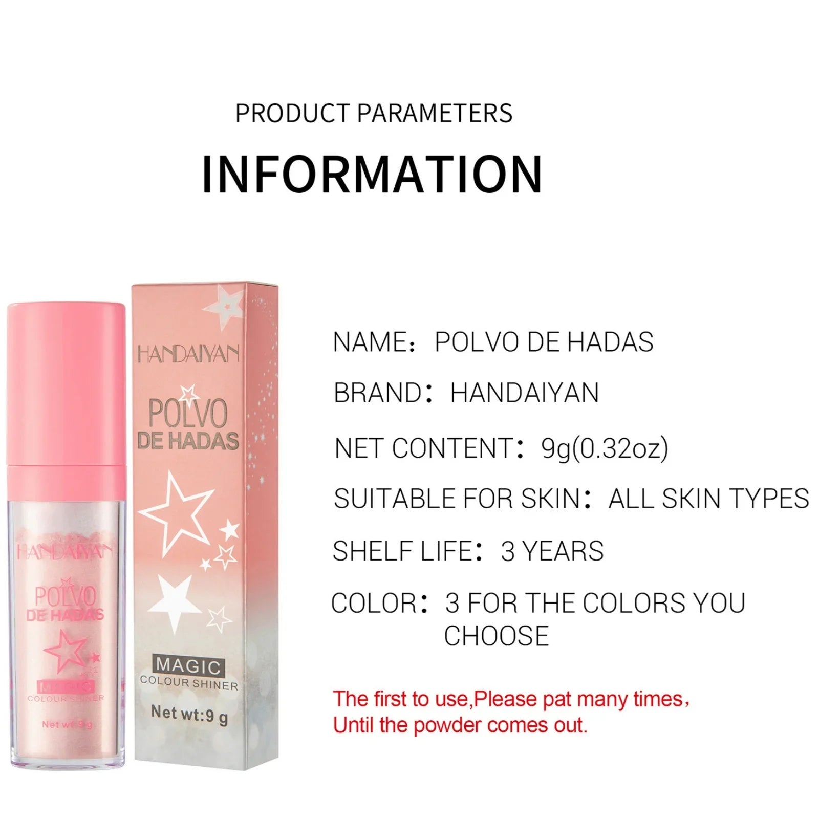 3-Color Fairy Powder Highlighter Stick