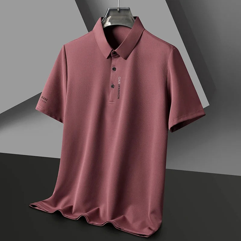 Ice Silk Printed Polo Shirt
