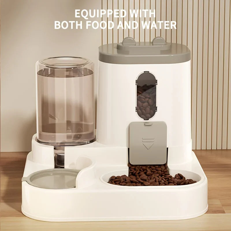2-in-1 Automatic Cat Food and Water Dispenser