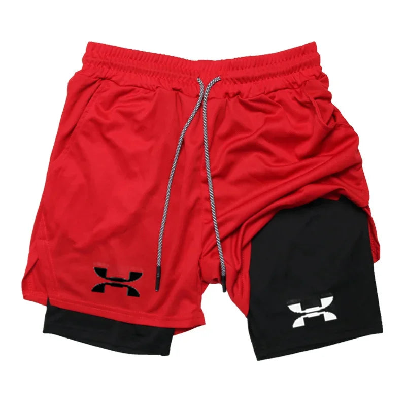 2-in-1 Quick-Dry Gym Running Shorts