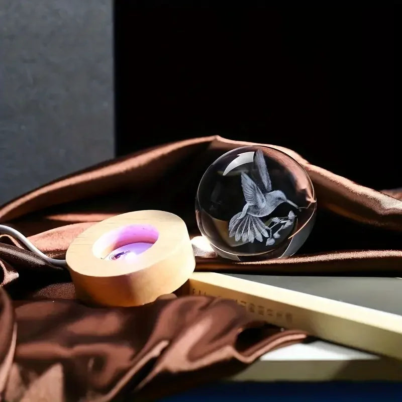 3D Hummingbird Crystal Ball