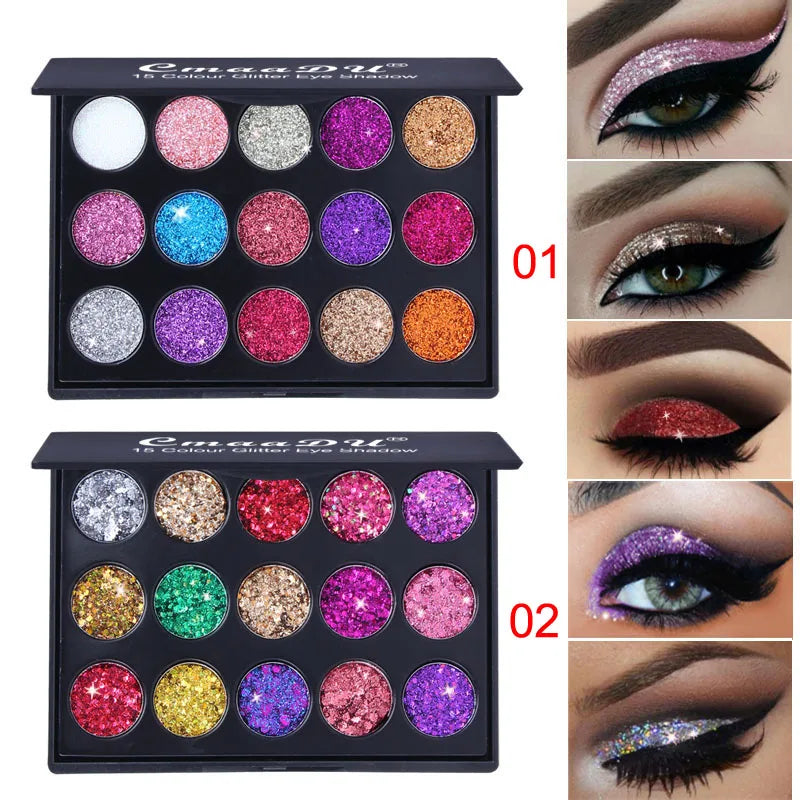 15-Color Diamond Glitter Eyeshadow