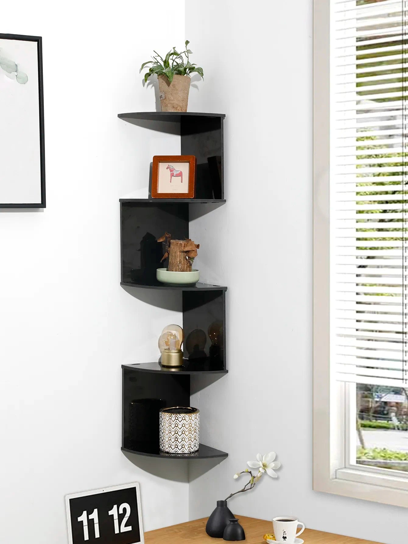 5-Layer Wooden Corner Shelf