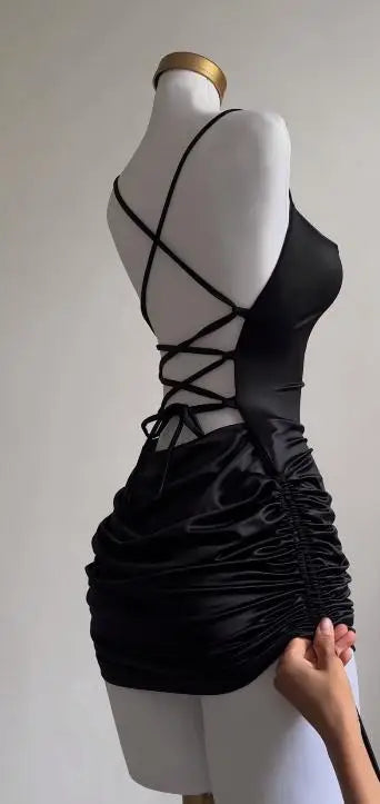 Sexy Lace-Up Halter Dress