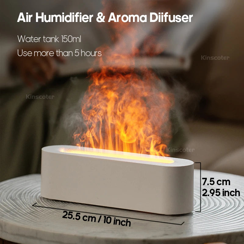 Aroma Diffuser with Realistic Flame Night Light