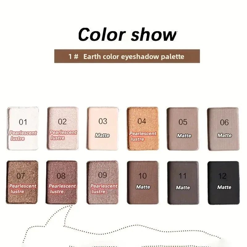 Professional 12-Color Neutral Eyeshadow Palette