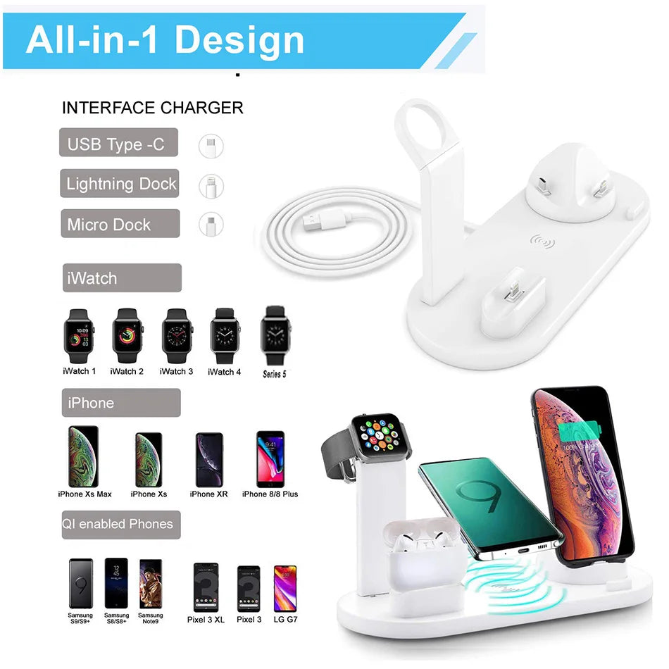 30W 7-in-1 Wireless Charger Stand
