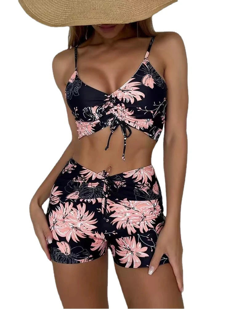 Floral Print High Waist Push-Up Bikini Swimwear Set