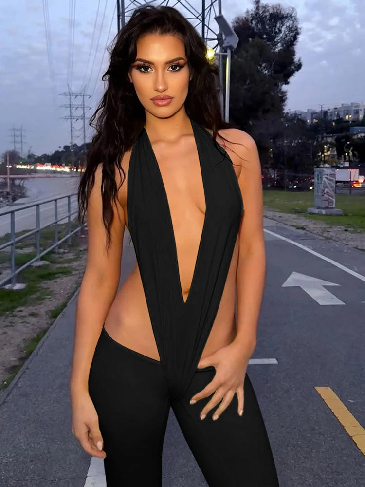 Backless Sexy Bandage Jumpsuit