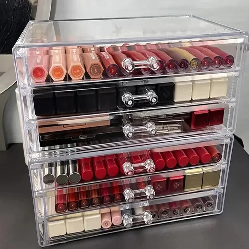 Large Transparent Acrylic Four-Drawer Makeup Organizer