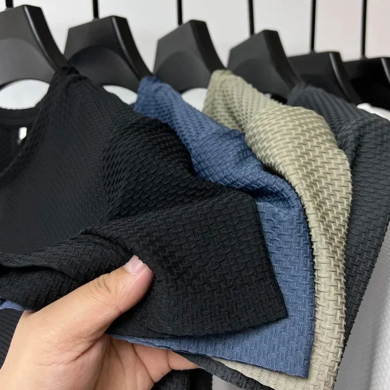 Luxury Ice Silk Mesh Breathable Summer T-shirt