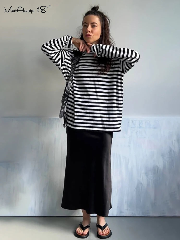 Elegant High Waisted Purple Silk Midi Office Skirt