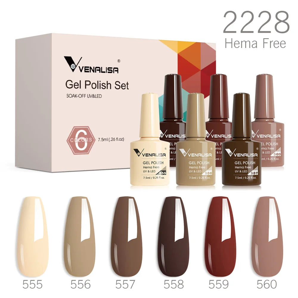 Autumn Earth-Tone Gel Nail Polish Set