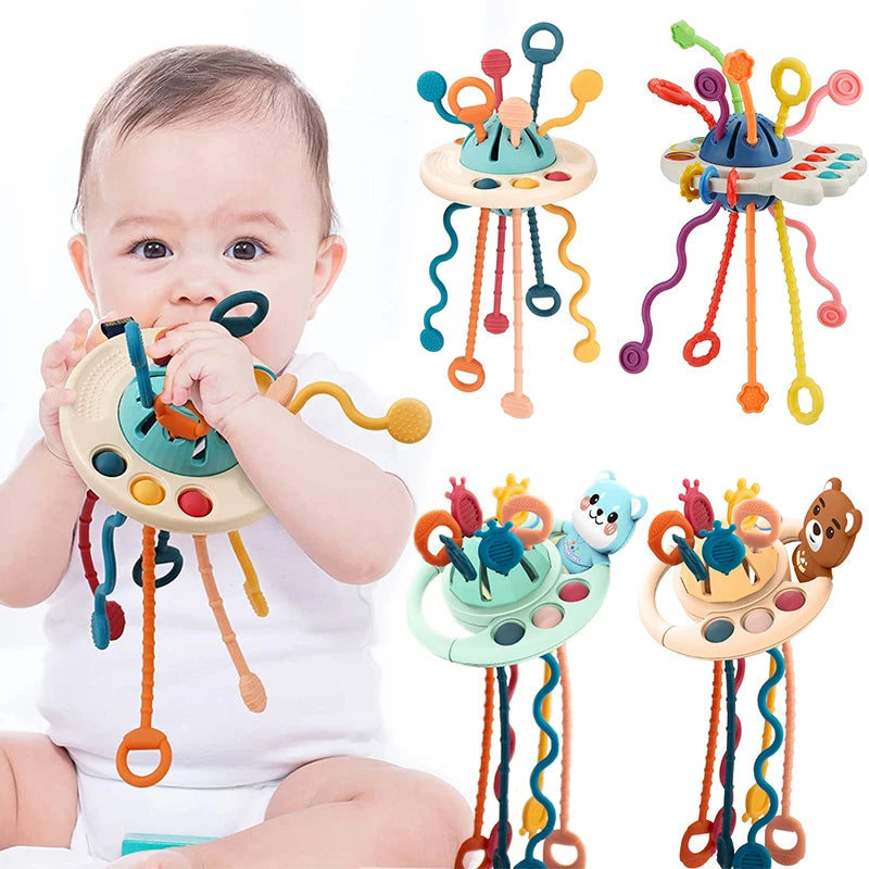 Montessori Silicone Baby Rattle Teether