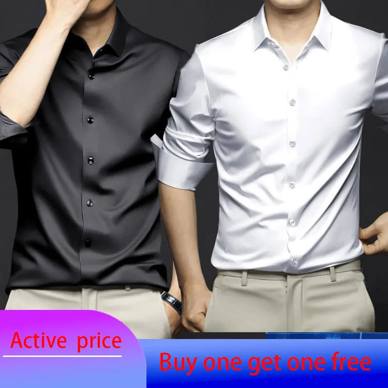 Wrinkle-Proof Business Casual Long-Sleeved Shirt
